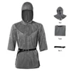 Grey chain-link equestrian outfit (hat, shirt, belt)