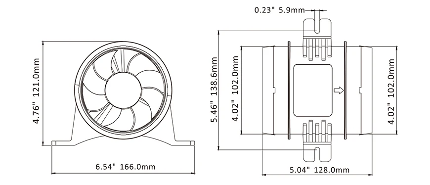 Flo Silent Inline Fan, SEA, 4inch - detail 10