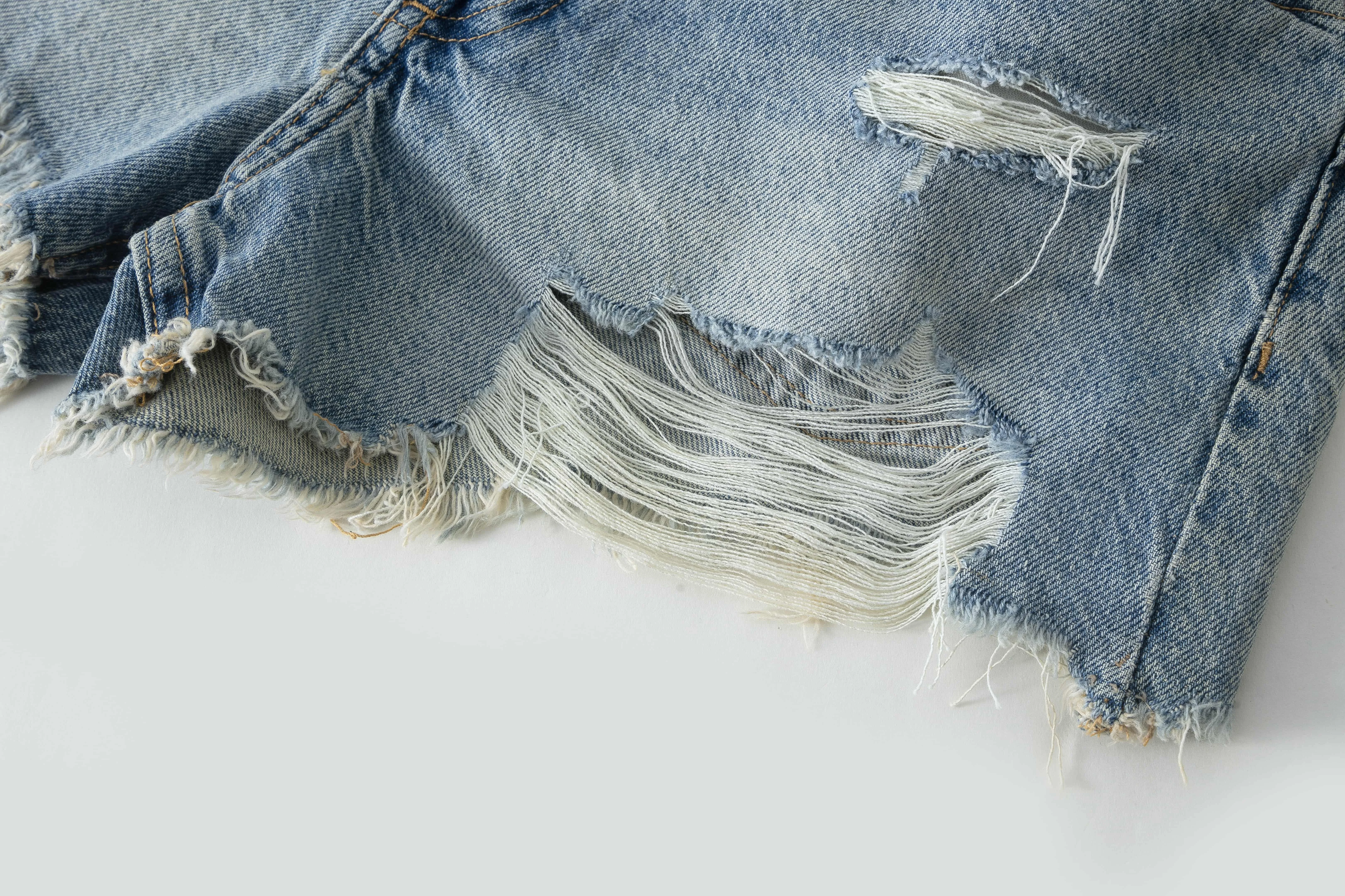 Clothing Manufacturers Ripped Hole Button Ladies Custom Denim Pants Denim Shorts Women's Shorts Women Jeans