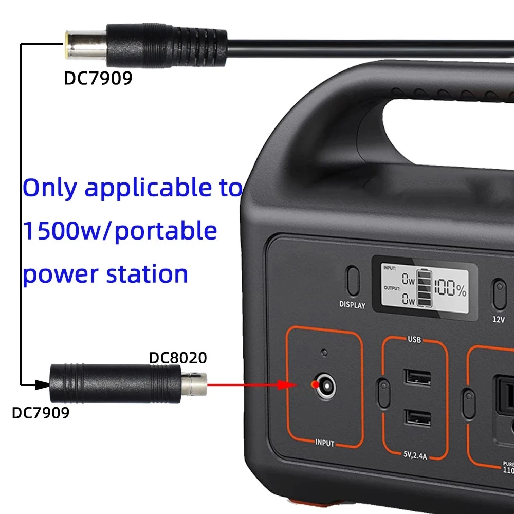 iHaospace DC7909 a DC8020 Adattatore per connettore pannello solare PowerStation DC8mm su DC8020 Adattatore compatibile con Explorer 1500 2000 PRO