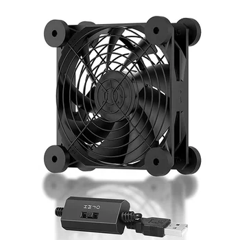 upHere Desktop USB Fan 120mm with 3 Adjustable Wind Speeds Compatible for Laptop PS4 TV Box Cooling Fan Black Plastic