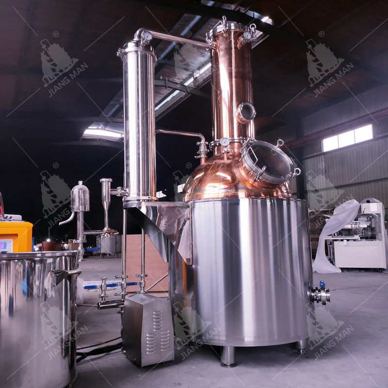 Raki Distilling Equipment 500L Electrical Heating Whiskey Distillery Still Copper Pot Gin Distiller Gearbox Motor JM