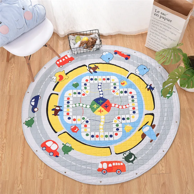 IVY Baby Gym Play Mats Round Floor Soft Cotton Portable Kids Toy Cartoon Storage Bag And Play Mat Toys supplier