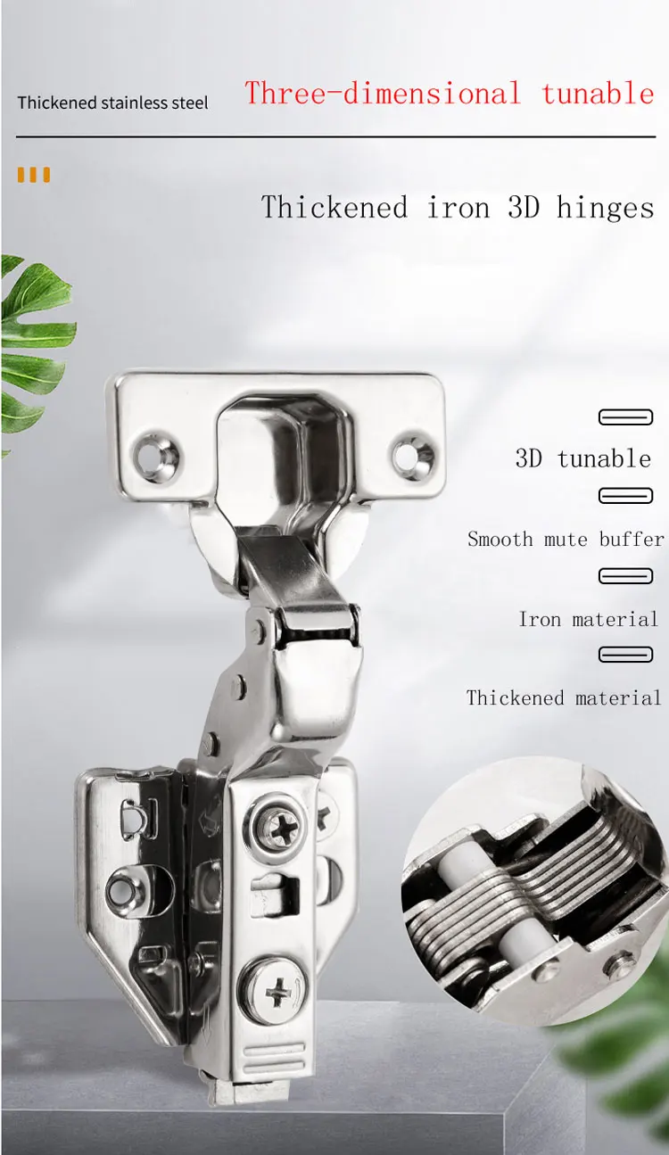 Living Room Smart Kitchen Hinges Hydraulic Soft Close Kitchen Door Hinges 3 D