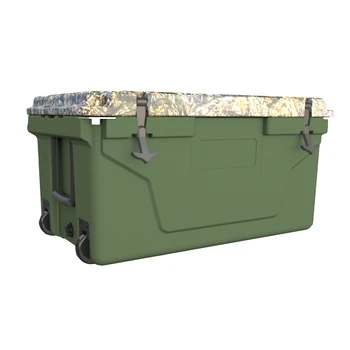 65QT best-selling large capacity cooler box with wheels camouflage camping equipment set sea fishing partner