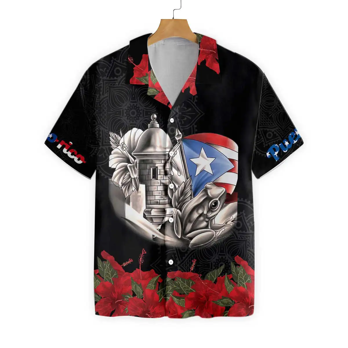 puerto rican dress shirt Men's Authentic One of A Kind Puerto Rican Flag Guayabera Shirt D'Accord  2452-Only 1 M LEFT !