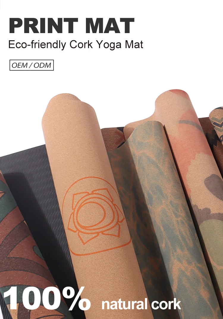Eco Friendly Cork Yoga Mat Matten Printing,Non Slip Exercise Mat,All