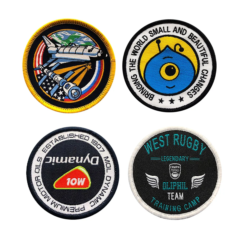 Custom Logo Embroidered Patches Cartoon Iron-On Embroidery Patches with Beads Decoration for Clothing Main Material Fabric