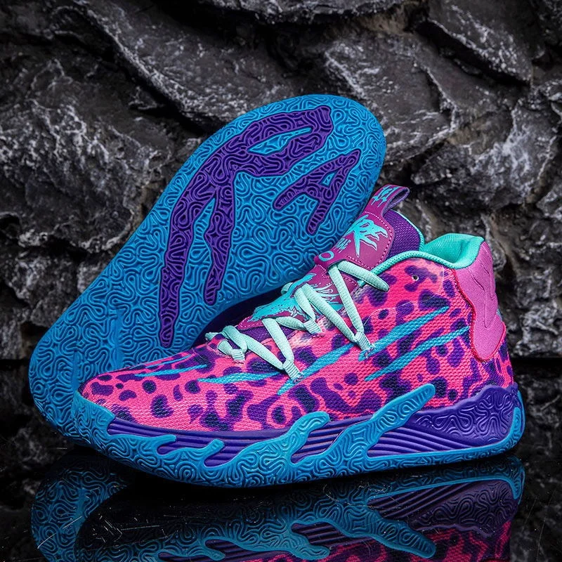 2025 New High-Top Lace-Up Basketball Shoes for Youth Students Sporty Breathable Cushioni aperçu 3