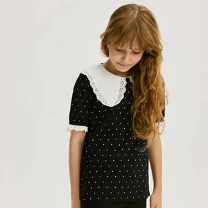 Girls Short-Sleeved Doll Collar Pullover Top Cute T-Shirt & Polo Shirt