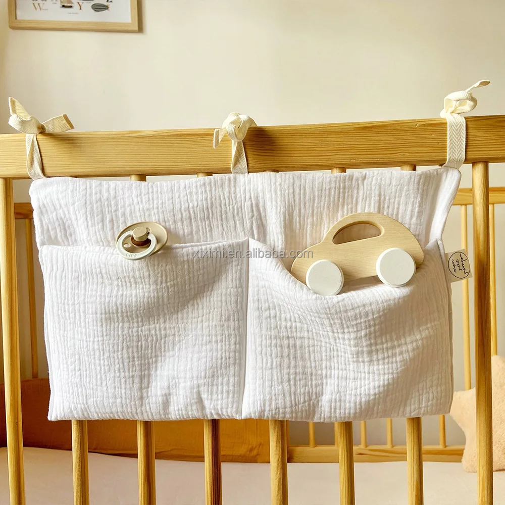 New 100 Cotton Portable Baby Crib Storage 2 Pockets Newborn
