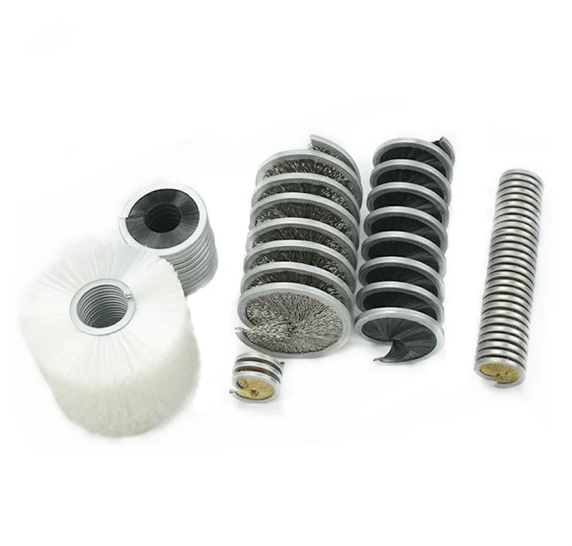 Spring Coil Rotary Inward Cleaning Polishing Inside Outward Ring Inner Chain Disk Industrial Cylinder Nylon Spiral Brush