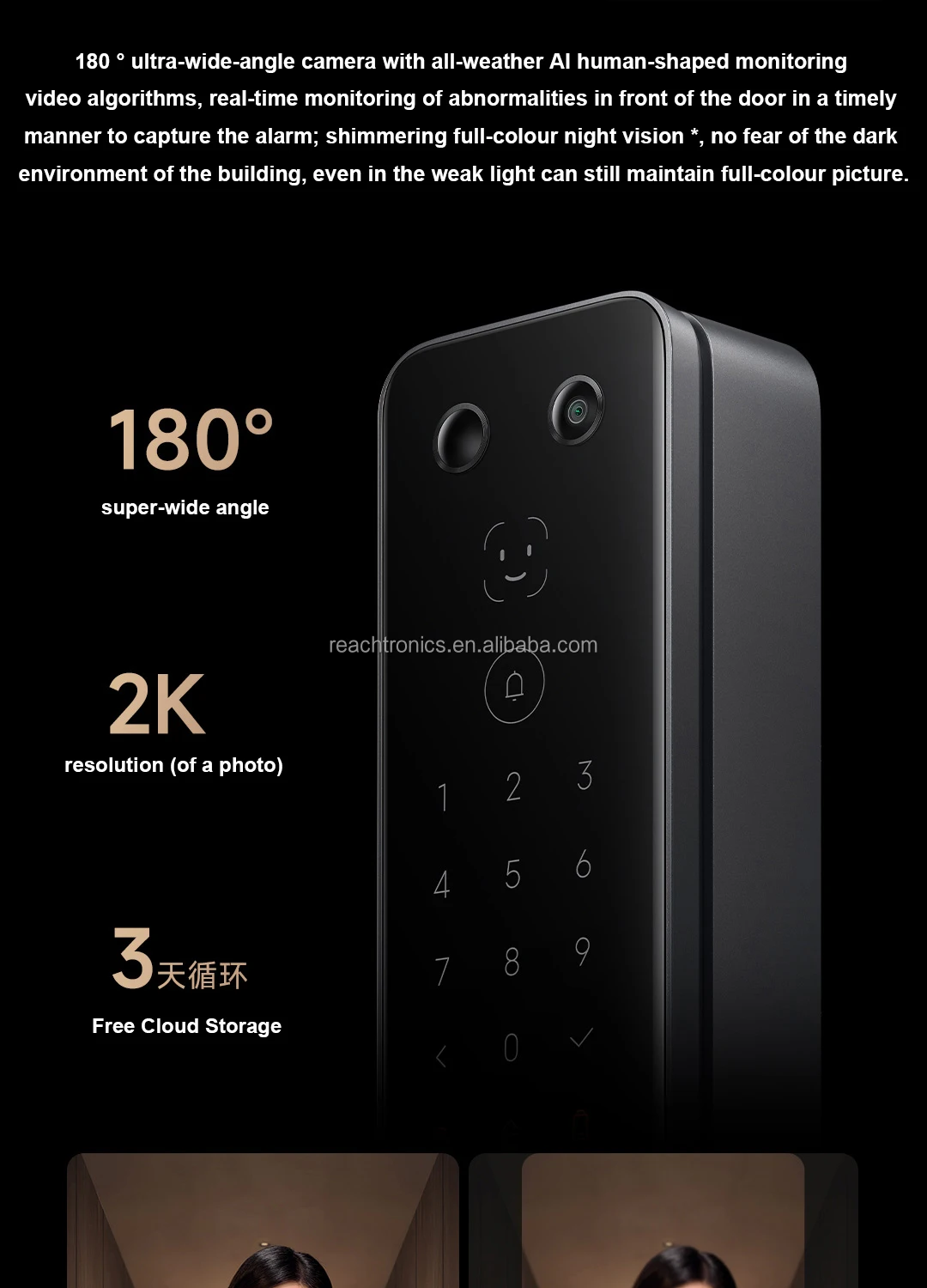 Xiaomi Smart Door Lock M20 Pro 3D Face Recognition Door Lock Visual ...