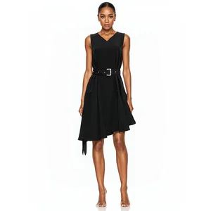 V-neck Belt Irregular Simple Temperament Women's Dress Customization