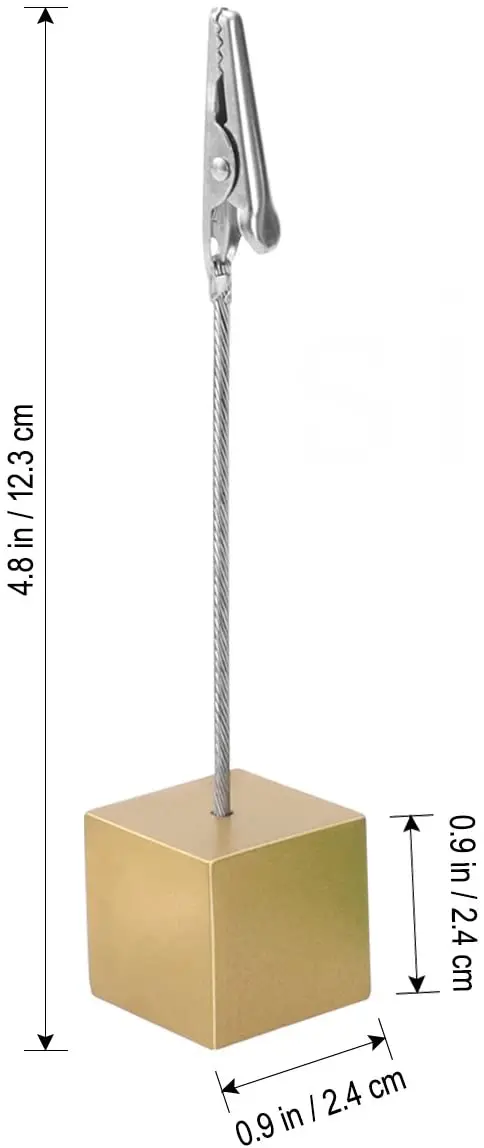 Customized Resin Cube Base Photo Picture Holder Stand Clip with Metal for Name Card & Note Display