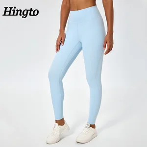 Custom Women High Waist Workout Running Tight Athletic Pants With Pockets Woman Sport Leggings Recycled Squat Proof Gym Leggings