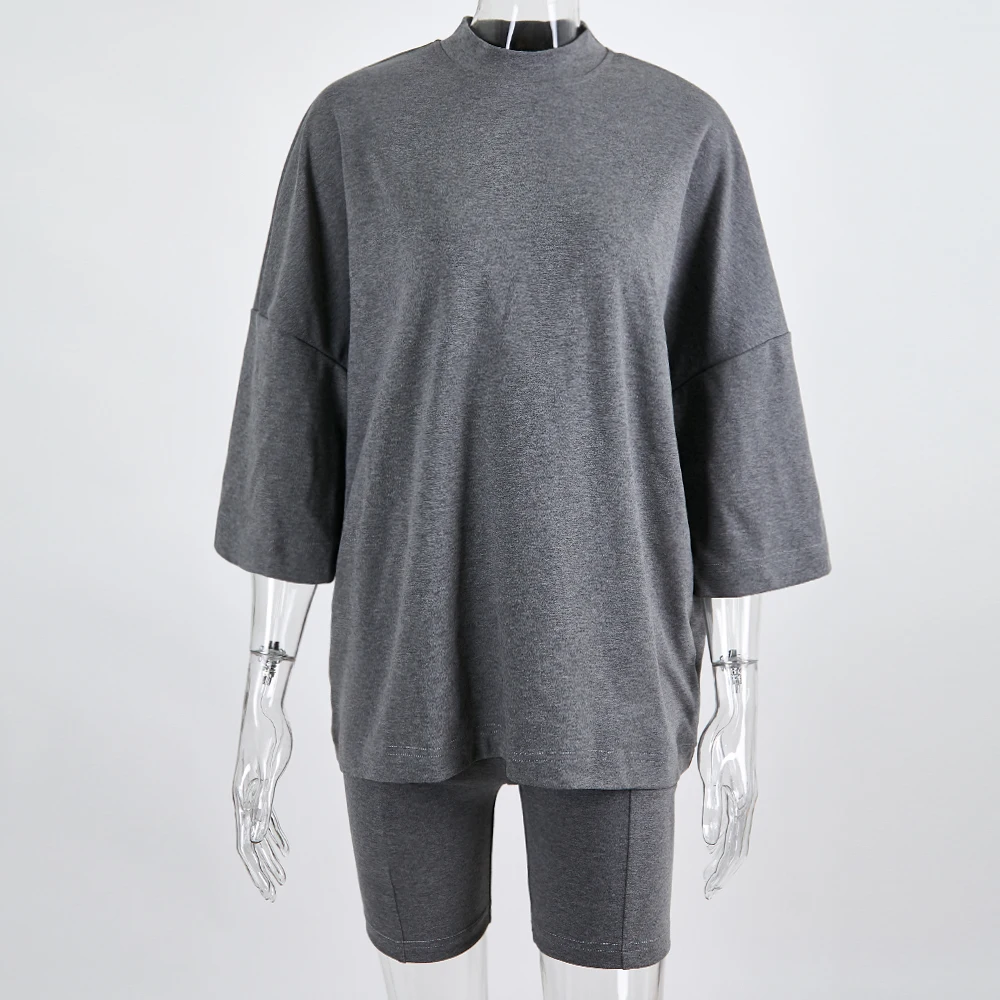 Женская Повседневная одежда на заказ от производителя, летний женский короткий комплект для отдыха, футболка оверсайз, комплект с шортами для бега