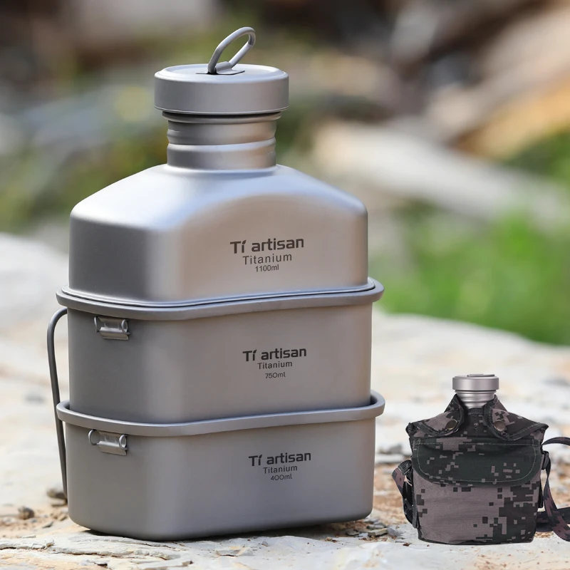 アウトドアキャンプチタン食堂カップセットウォーターボトル