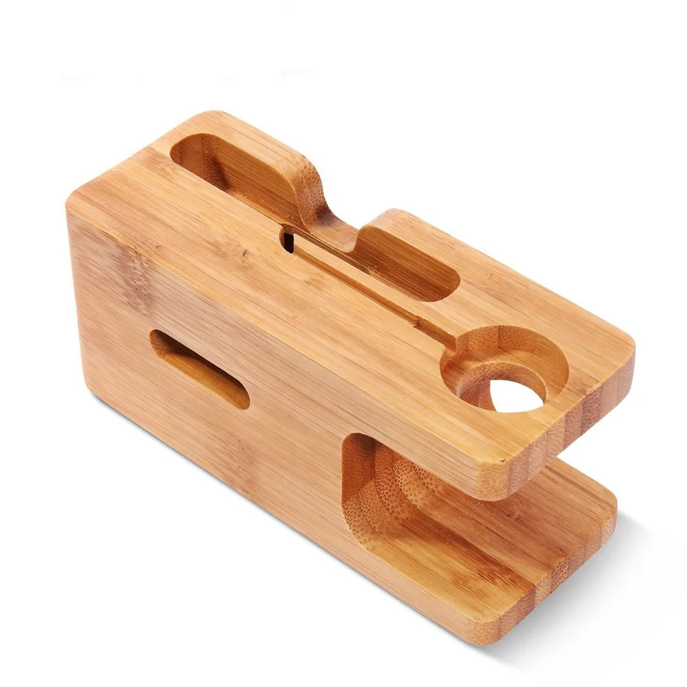 Charging Dock for Apple Watch Phone Stand Station Wood Base Charger Holder for Apple Watch IWatch IPhone Bamboo