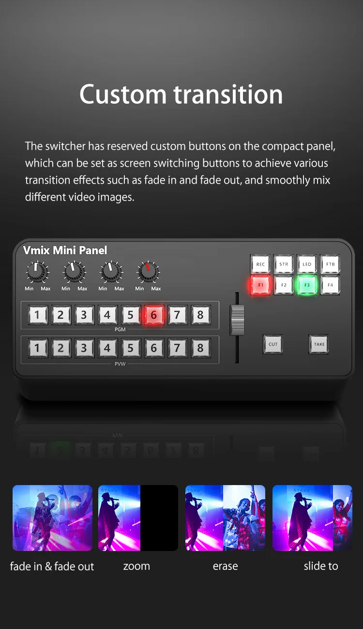 Mvs8 Broadcast Video Streaming Switcher Video Vmix&obs Switcher Live