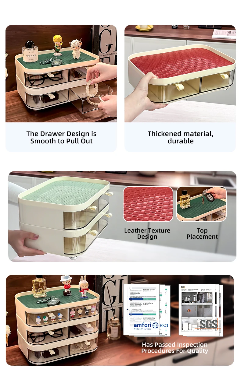 product wanuo multi tier desktop drawer organizer plastic drawer organizer clear desk drawer organizer-3