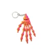 Red and Gold Skull Hand Keychain
