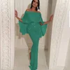 2022 Bling Glitter Elegant Party Evening Maxi Dress  Bodycon Sexy Women Summer Off Shoulder Ruffles Solid Long Dresses - Image 4
