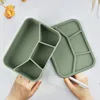 Olive green-four compartment silicone lunch box