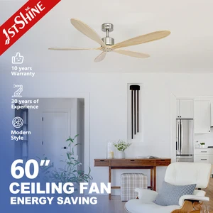 1stshine Ceiling Fan Sleek Wooden Blades Manufacturer DC Motor 6 Speeds Indoor Wood Ceiling Fan With Remote