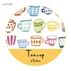 8 Line-Patterned Teacup-white-25mm*5m