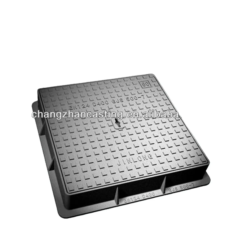 ductile iron b125 d400 manhole cover with grp sealing plate