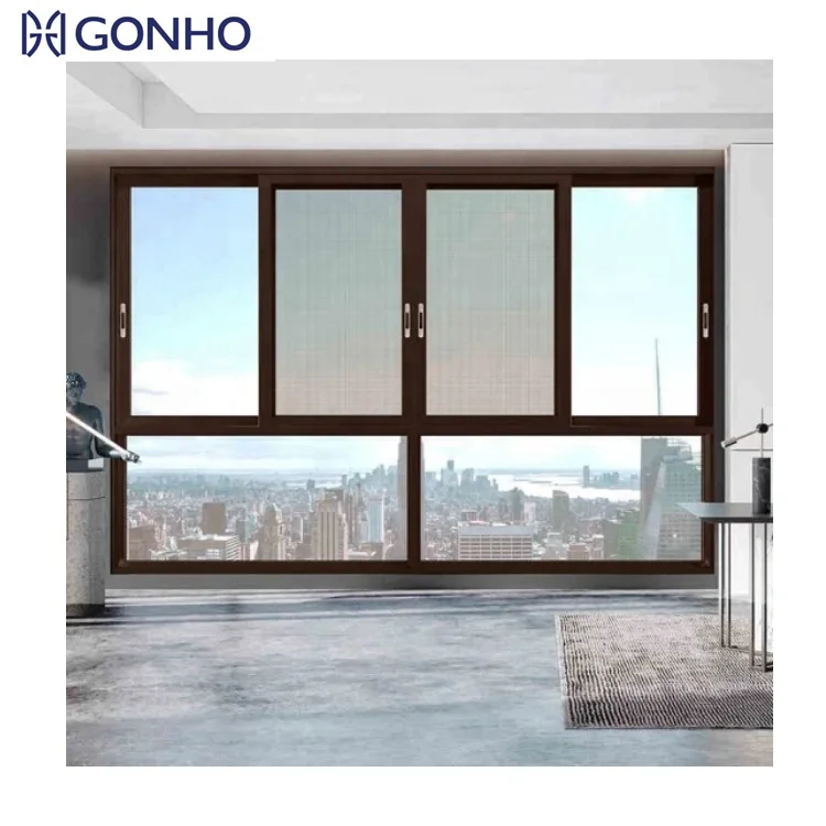 French Sliding Window Design Tempered Glass 3 Panel Sliding Window Color Blue Glass Balcony Sliding Windows With Grill