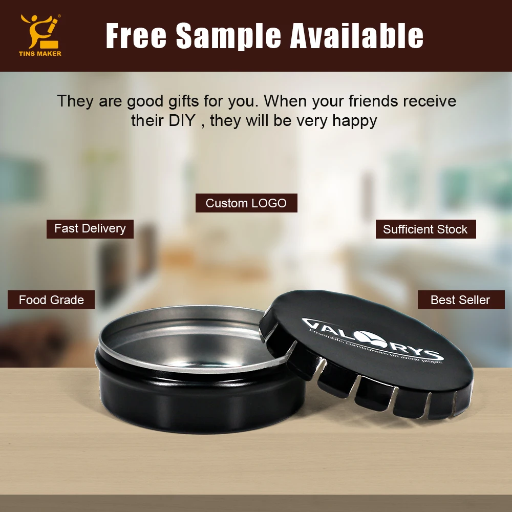Round Shaped Mini Metal Click Clack Mint Tin Box Can Jar Packaging