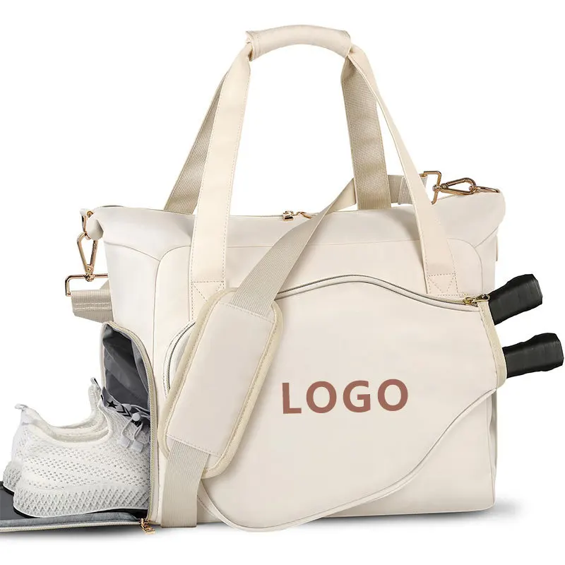 Unisex  Racket Bag with Shoe Compartment Oxford Cloth Color Customizable Capacity for Tennis & Badminton