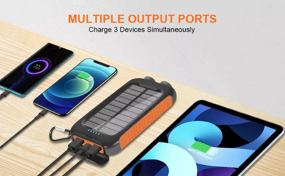 2022 Best Portable Solar Power Bank High Capacity Charger 20000mah