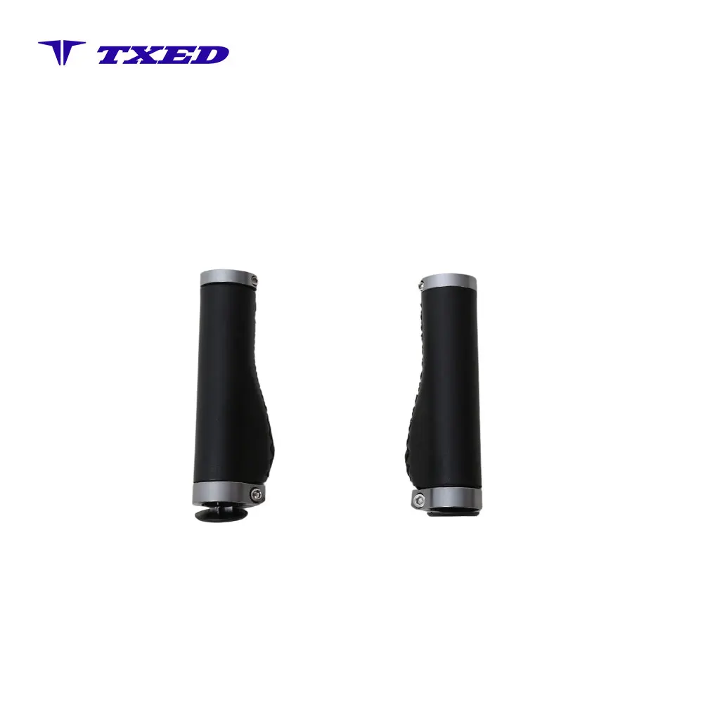 Comfortable Mountain Bike E-bike Grip Microfiber Leather Black Titanium Aluminum Ring 135mm Model XL-B13
