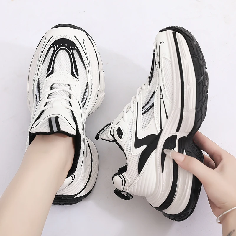 Custom Women's Trendy Sneakers Height Increase Platform Design Breathable  Zapatillas de Mujer Basket Chaussures Femmes Zapatos