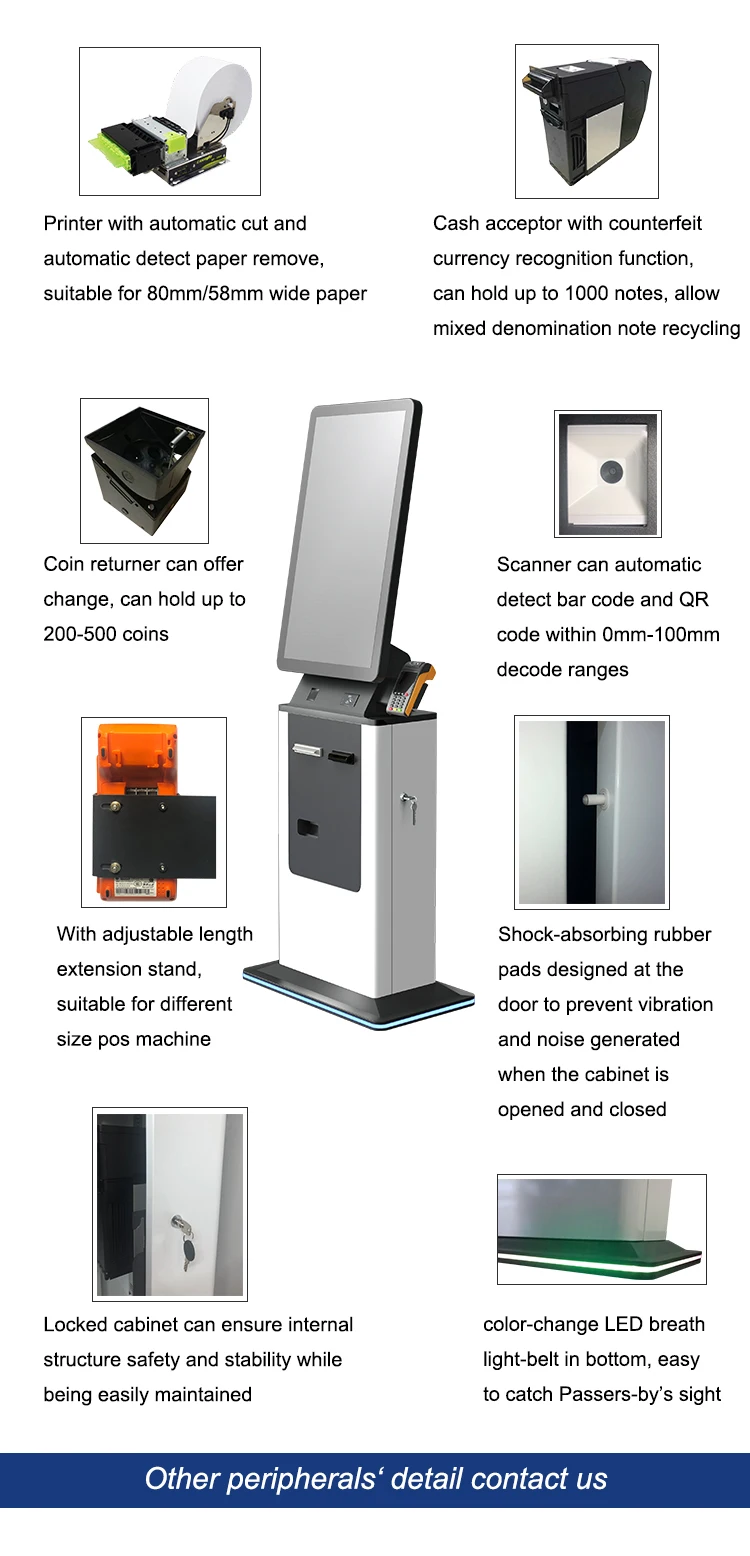 Customizable Hotel Touch Screen Self Check In Kiosk Price With Cash