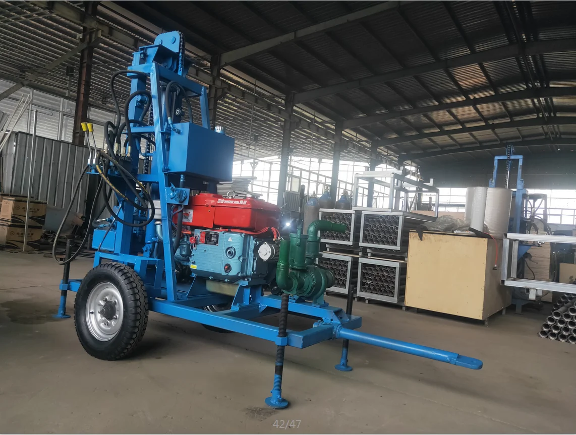 100m 22hp Cheap Price Small Portable Diesel Rotary Hydraulic Water Well Borehole Mine Drilling
