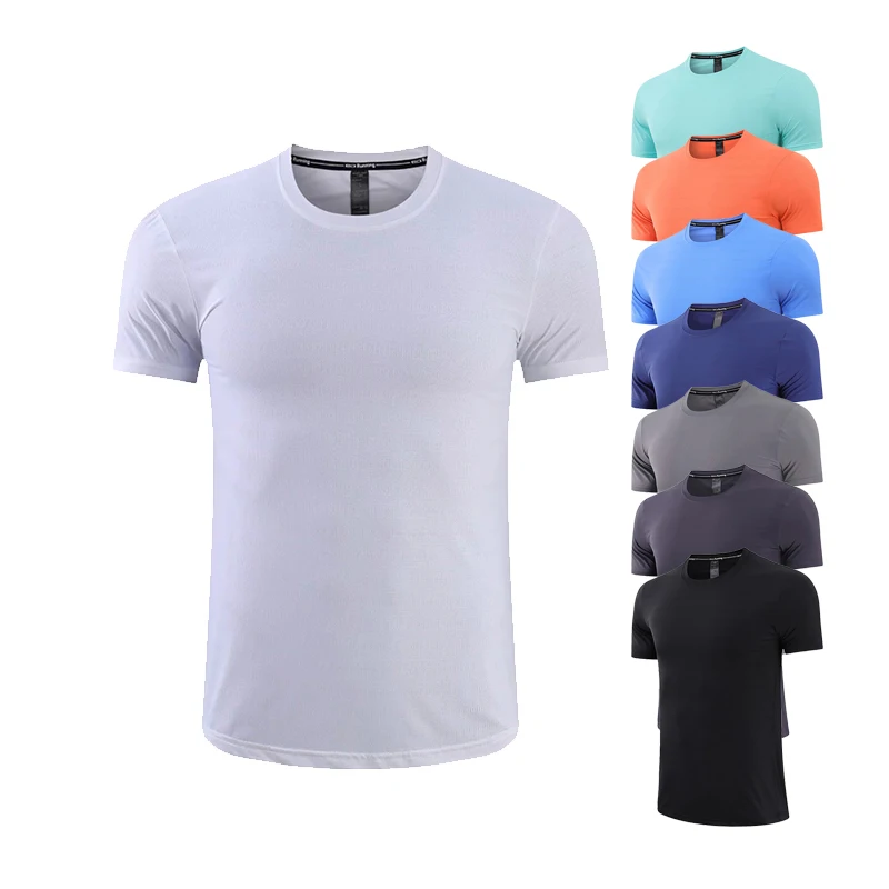 Men's Plain White Fitted Summer Crew Neck Short Sleeve Tshirts Knitted