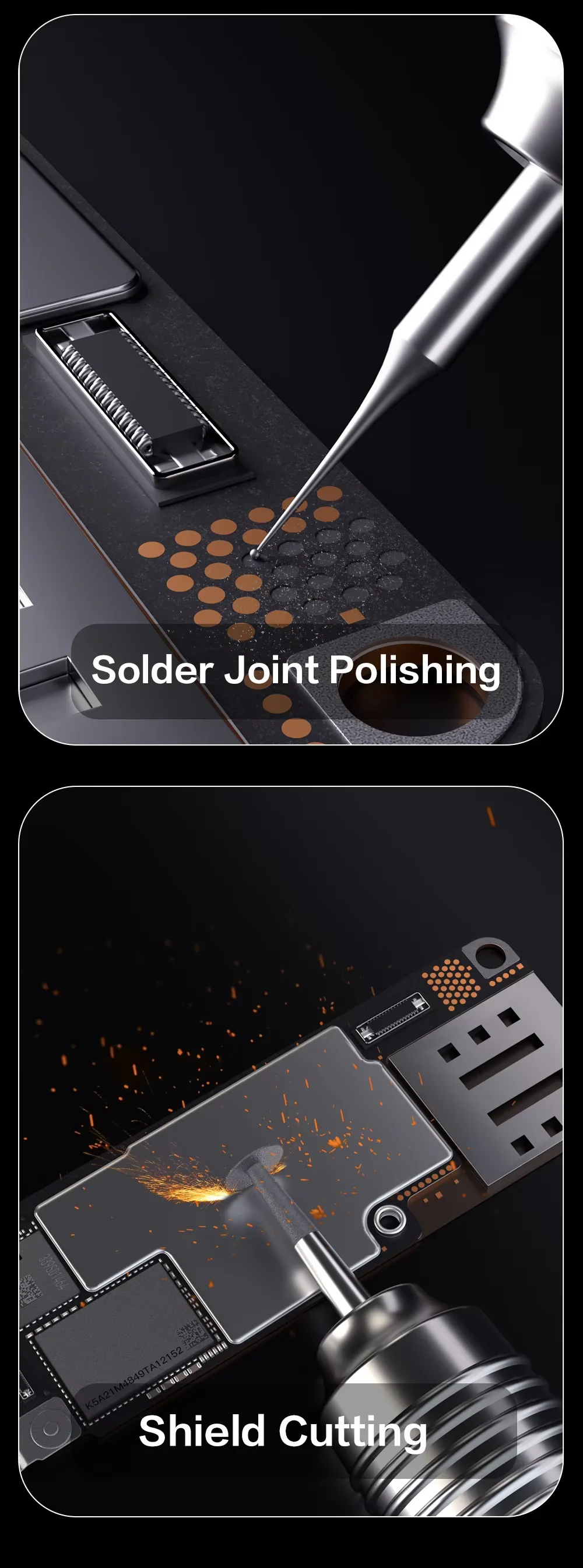 I2C G35/G35Pro Anti-Shake Wireless Grinding Pen Type-C Fast Charging Lightweight Portable for Phone Repair Polishing