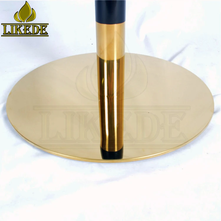 Round Dining Table Base Gold Black Stainless Steel Cross Top for Marble Table Top Use in Kitchen or Outdoor Chair Accessory