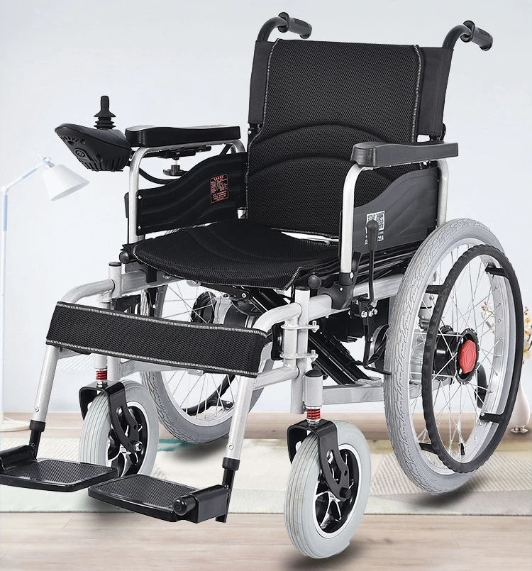 High Quality Foldable Steel Electric Wheelchair Breathable Motorized Power for Elderly People