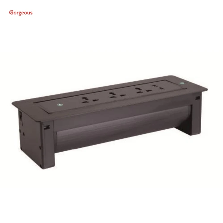 Multimedia Conceal Style Desktop Socket Countertop Usb Charger Flush Mount Office Table Flip up Electrical Desk Power Outlet