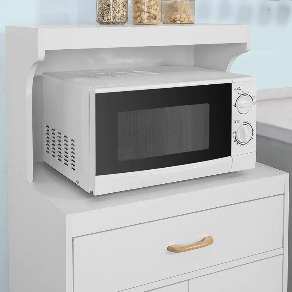 Кухонная Тележка для хранения полка микроволновой печи шкаф буфет на колесах