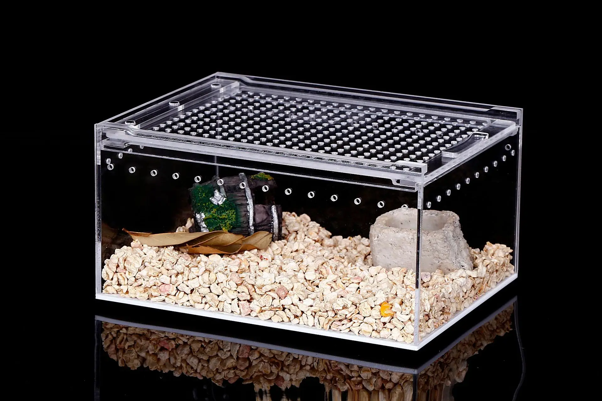 Perspex Snake Lizard Tarantula Breeding Box Sliding Magnetic Clear 