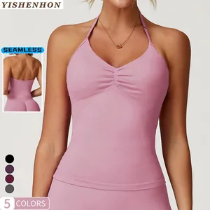 YISHENHON Hot Selling High Impact Seamless Gym Yoga Bra for Womens Breathable Shockproof Fitness Running Womens Sports Bra