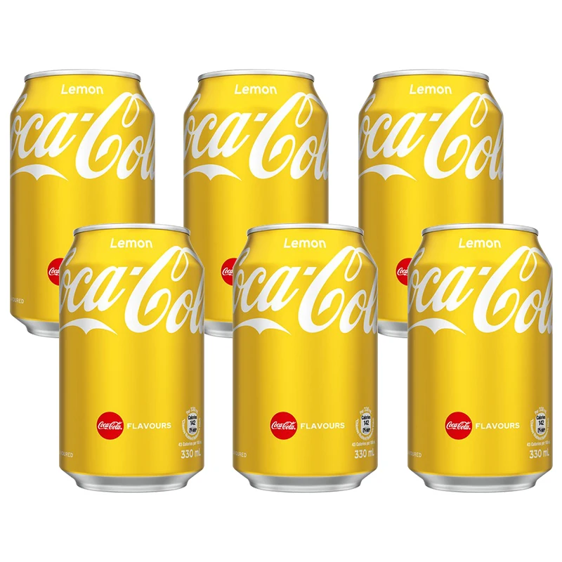 Hong Kong Version of Imported Cooca-Cola Lemon-flavored Cola Carbonated Beverages Internet Celebrity Soda Drinks Cans Food Beverage