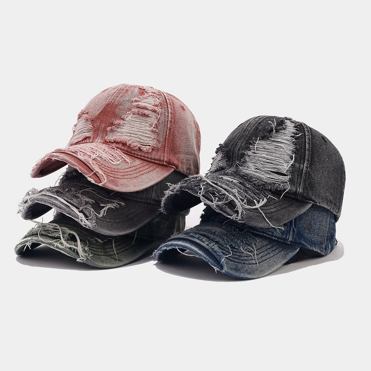 Cotton Dad Hat Unisex Adjustable Distressed Baseball Cap Casual Headwear Distressed Dad Hat - Unisex Cotton Baseball Cap FF915 main image 3