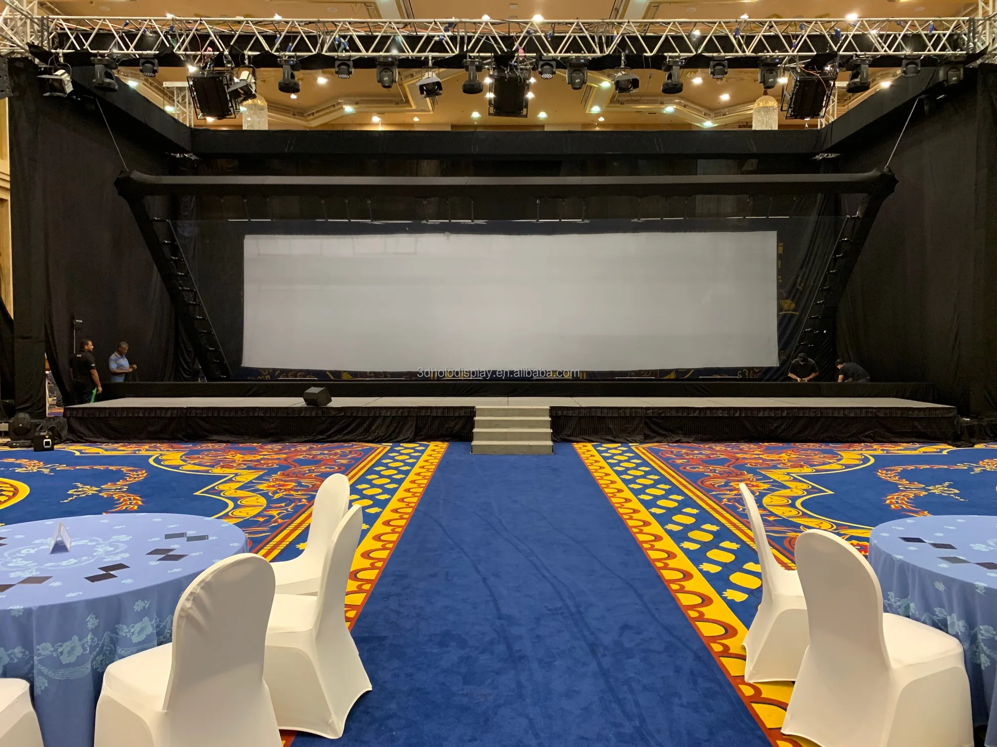 Holographic Stage 3d Pepper's Ghost Projection System For Live Hologram